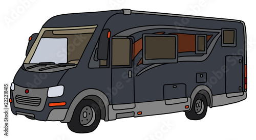 The modern dark large motor home