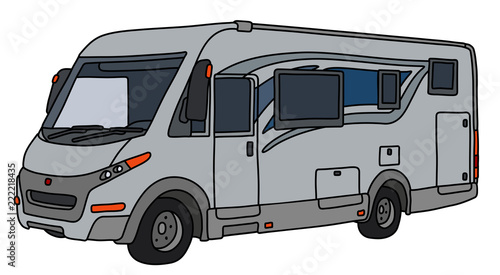 The modern silver large motor home