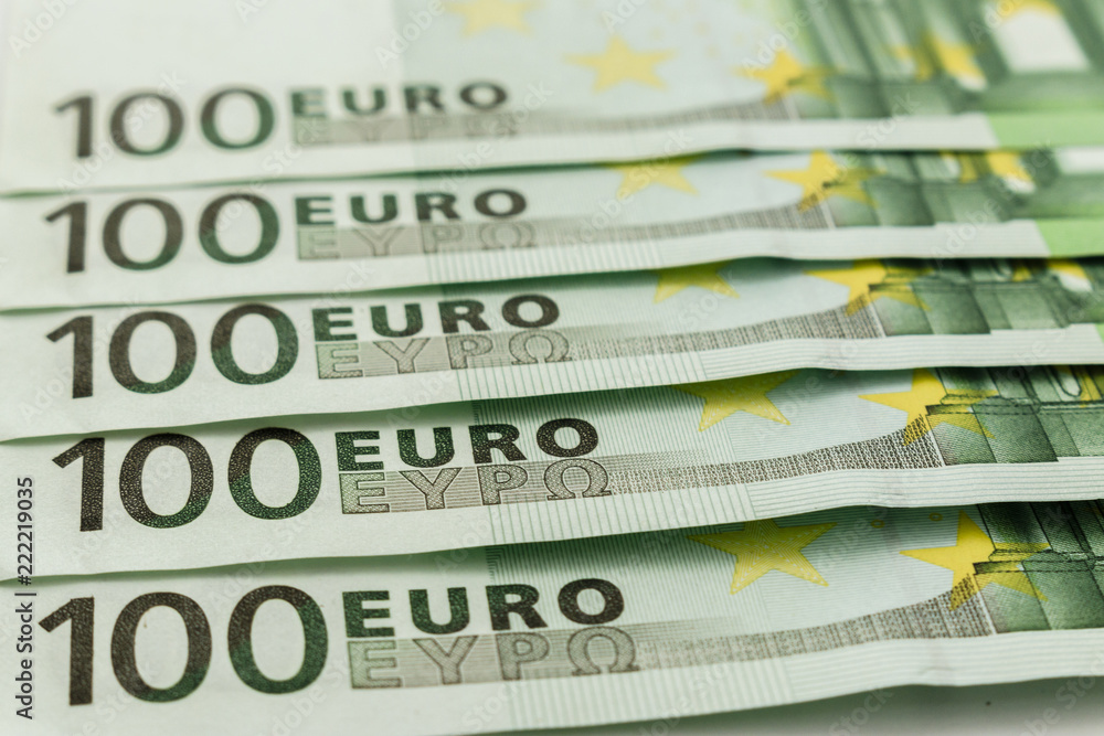 notes background of 100 euros notes background of 100 euros