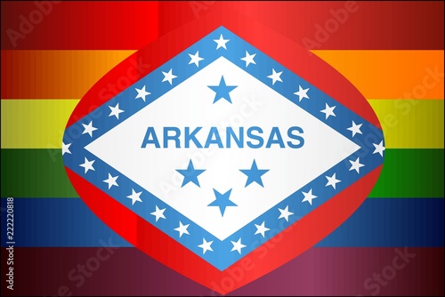 Grunge Arkansas and Gay flags - Illustration,
Abstract grunge Arkansas Flag and LGBT flag
