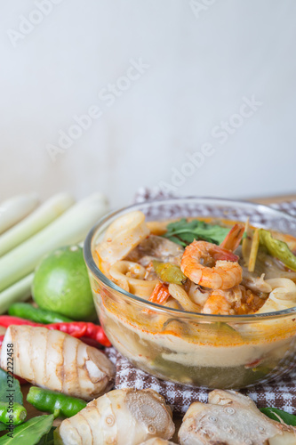 Tom yum thai spice soup, thai food popular