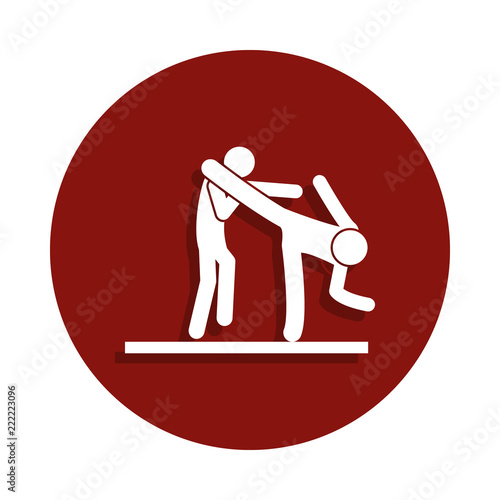 dodging icon in badge style. One of Fight collection icon can be used for UI, UX