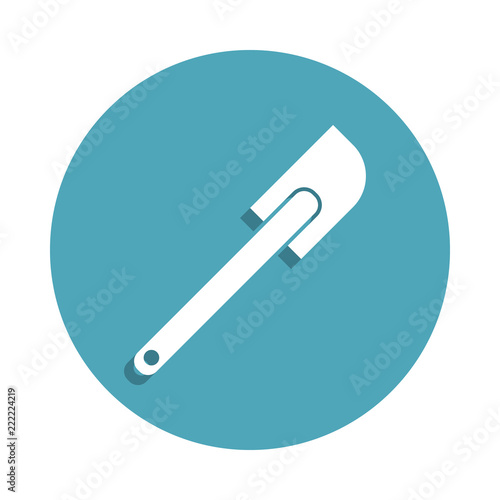 silicone scapula icon in badge style. One of kitchen tools collection icon can be used for UI, UX