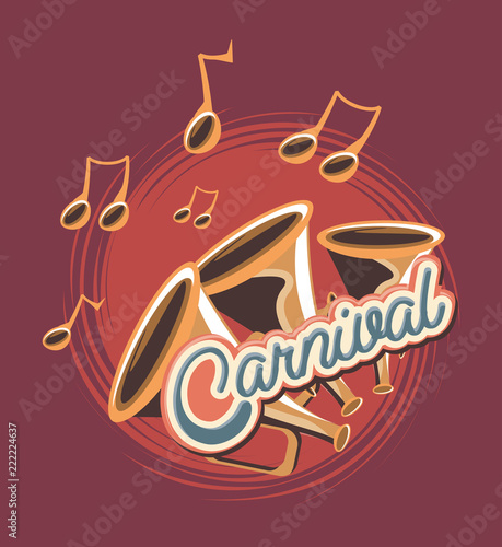 musical trumpets note music retro party