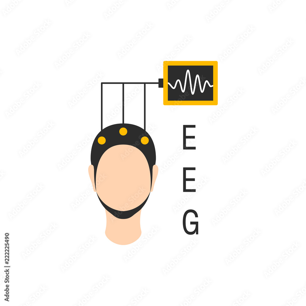 Fototapeta premium Brain waves vector icon