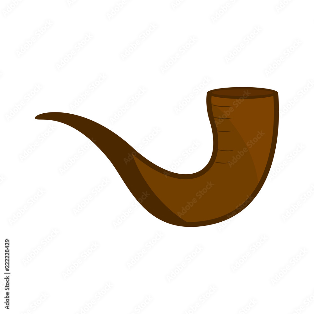 Isolated brown shofar icon Isolated brown shofar icon