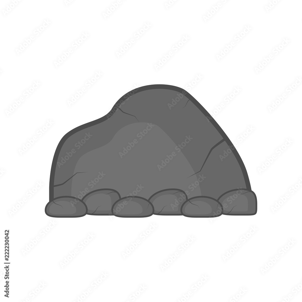 Isolated comic stone icon Isolated comic stone icon