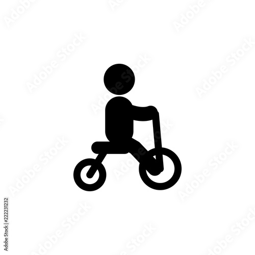 child on a bicycle icon. Element of toddler development icon for mobile concept and web apps. Glyph child on a bicycle icon can be used for web and mobile