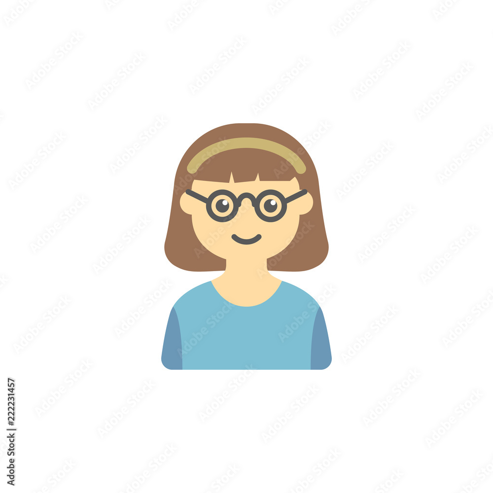 avatar of girl with glasses colored icon. Element of children icon for mobile concept and web apps. Colored avatar of girl with glasses can be used for web and mobile avatar of girl with glasses colored icon. Element of children icon for mobile concept and web apps. Colored avatar of girl with glasses can be used for web and mobile