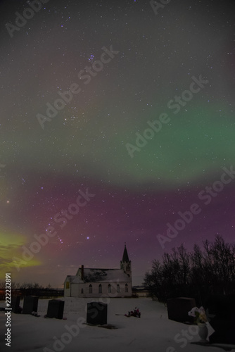 Church and cemetery under the winter night © Krista