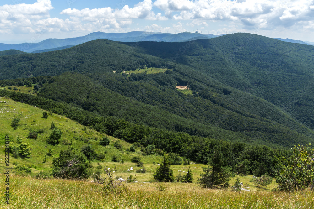 Obraz premium Amazing Summer Landscape to Stara Planina ( Balkan ) Mountains from Shipka peak , Stara Zagora Region, Bulgaria