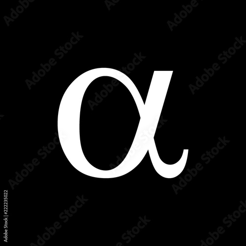 Obraz na plátně white alpha with black background logo vector