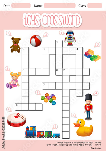Toys crossword sheet template