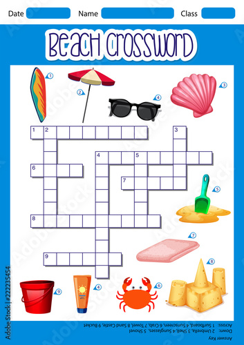 Beach element crossword template