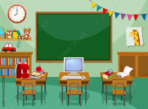 A empty computer classroom