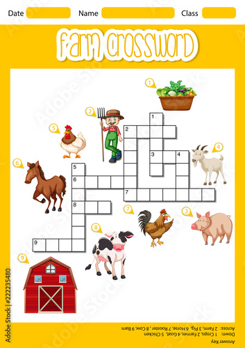 A farm crossword sheet