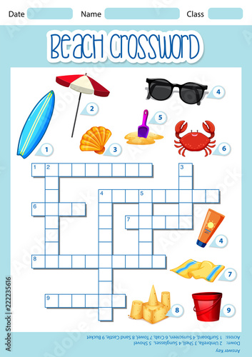 Beach element crossword template