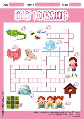 Letter I crossword worksheet