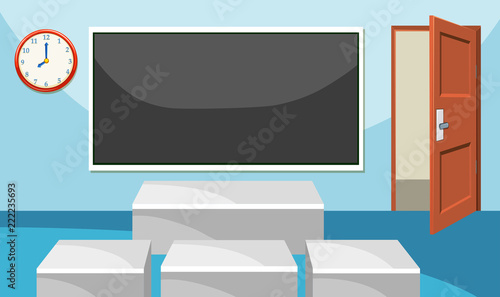 Modern empthy classroom background