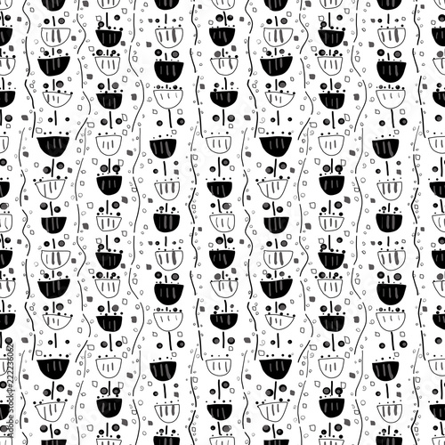 Doodle organic background. Seamless pattern.Vector. 有機的なお絵かきパターン