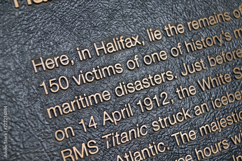 Titanic Plaque in Fairview lawn cemetery, Halifax.