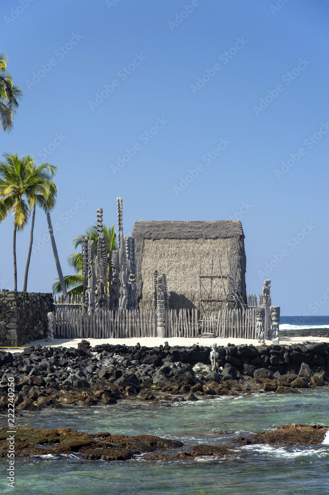 Obraz premium Pu'uhonua o Honaunau,National Historical Park,Hawaii
