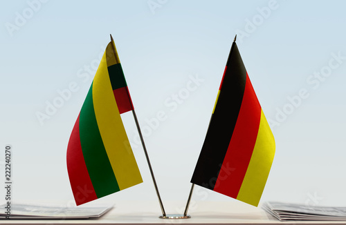 Two flags of Lithuania and Germany