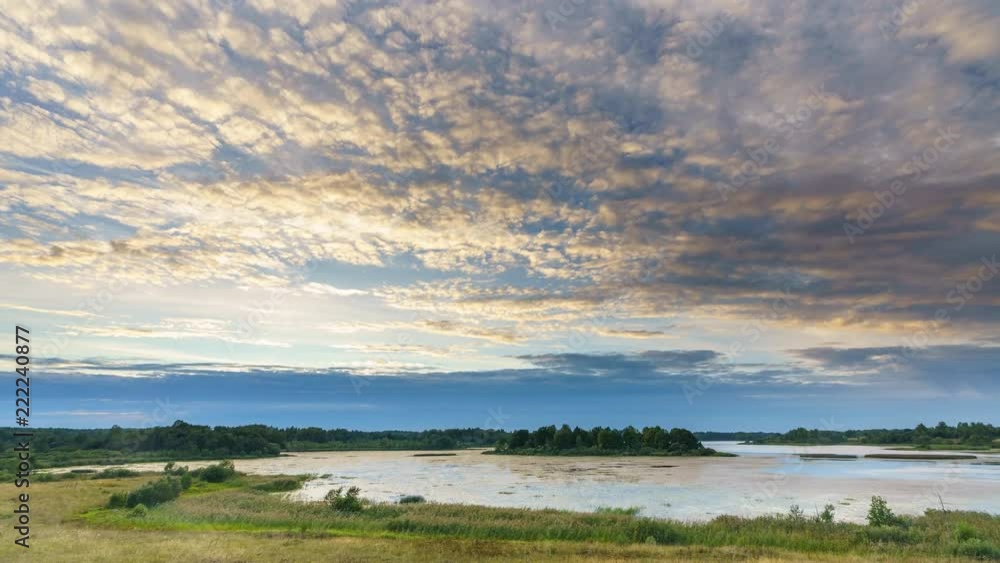 Panoramic time lapse of european countryside at summer sunset Panoramic time lapse of european countryside at summer sunset