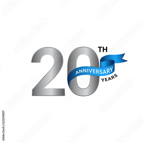 20th anniversary years silver blue color