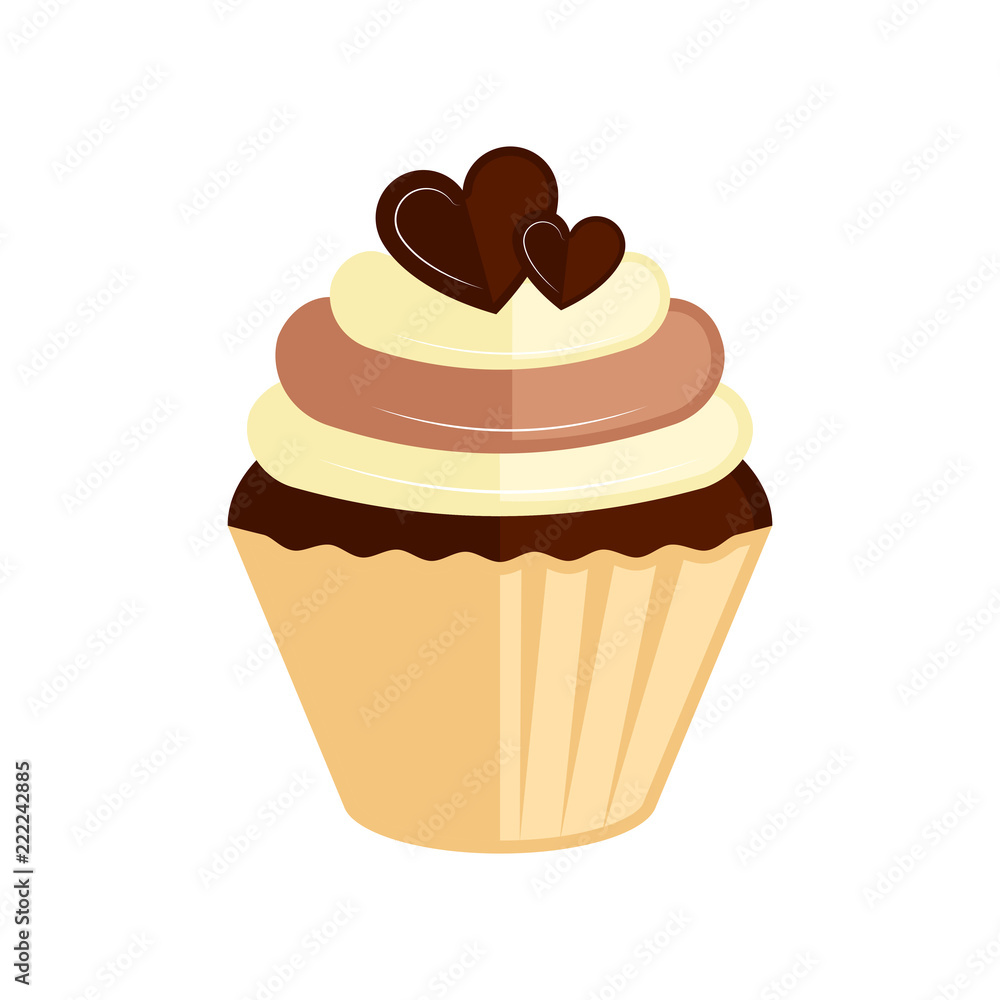 Isolated colored cupcake icon