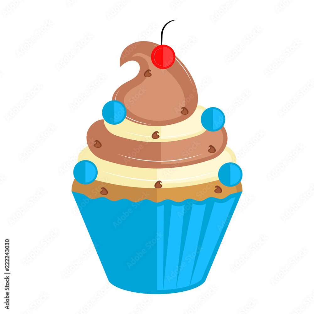 Isolated colored cupcake icon