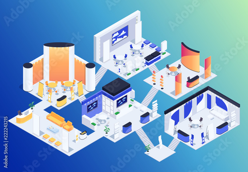 Isometric exhibition hall.