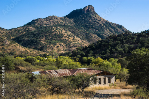 School house and Montana Peak, Ruby, Arizona