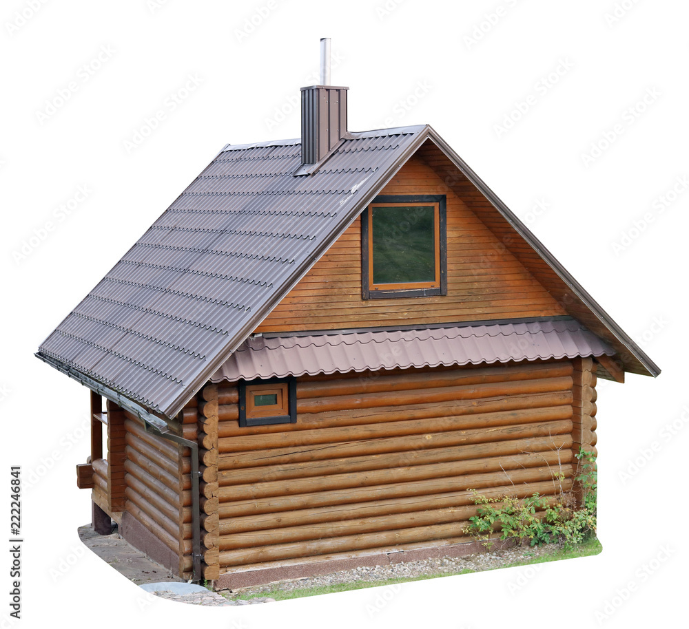 The walls of the new village barn are made  from pine logs.