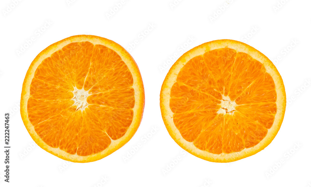 Top view orange fruit slice isolated on white background,fruit healthy concept. Top view orange fruit slice isolated on white background,fruit healthy concept.