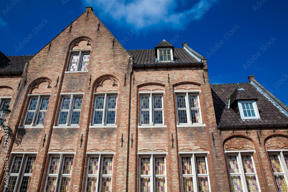Fototapeta premium Houses representative of the traditional architecture of the historical Bruges town