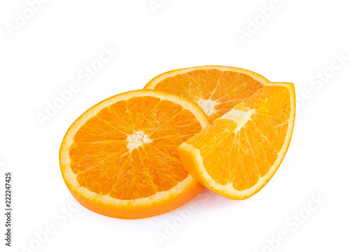 Orange fruit slice isolated on white background,fruit healthy concept