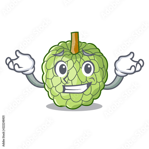 Grinning character custard apple tropical fruit delicious