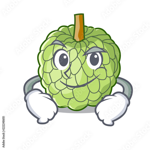 Smirking character custard apple tropical fruit delicious