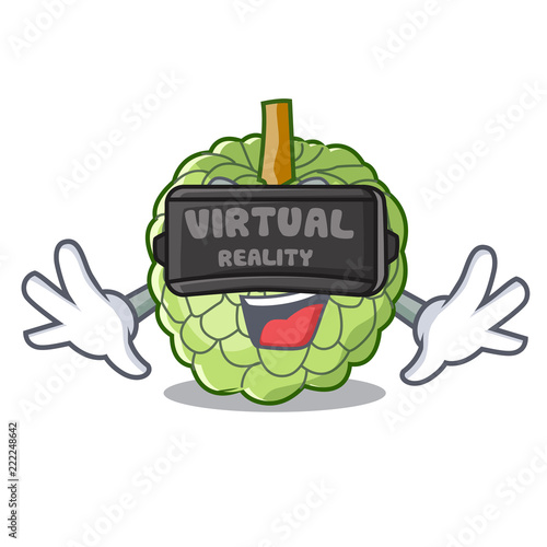 Virtual reality fresh custard apple sweet fruit cartoon