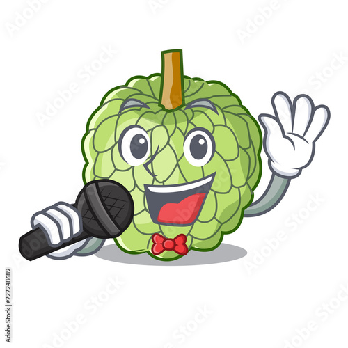 Singing fresh custard apple sweet fruit cartoon