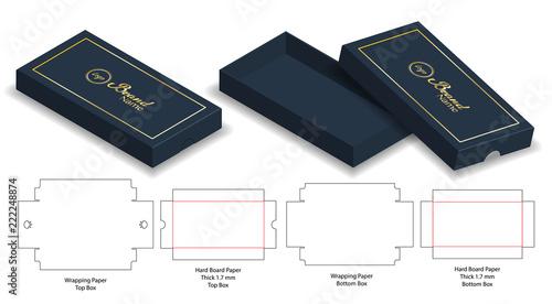 Box packaging die cut template design. 3d mock-up