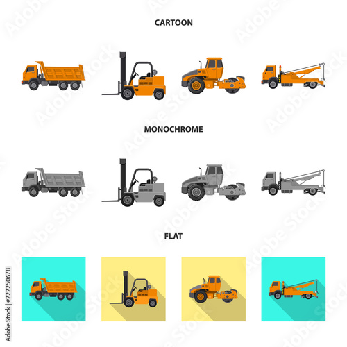 Isolated object of build and construction icon. Set of build and machinery vector icon for stock.