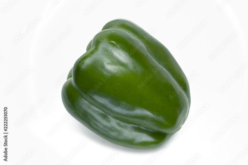 Green bell chilli isolated on white background with clipping path Green bell chilli isolated on white background with clipping path