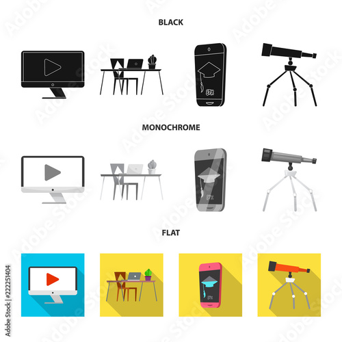 Vector design of education and learning icon. Set of education and school vector icon for stock.