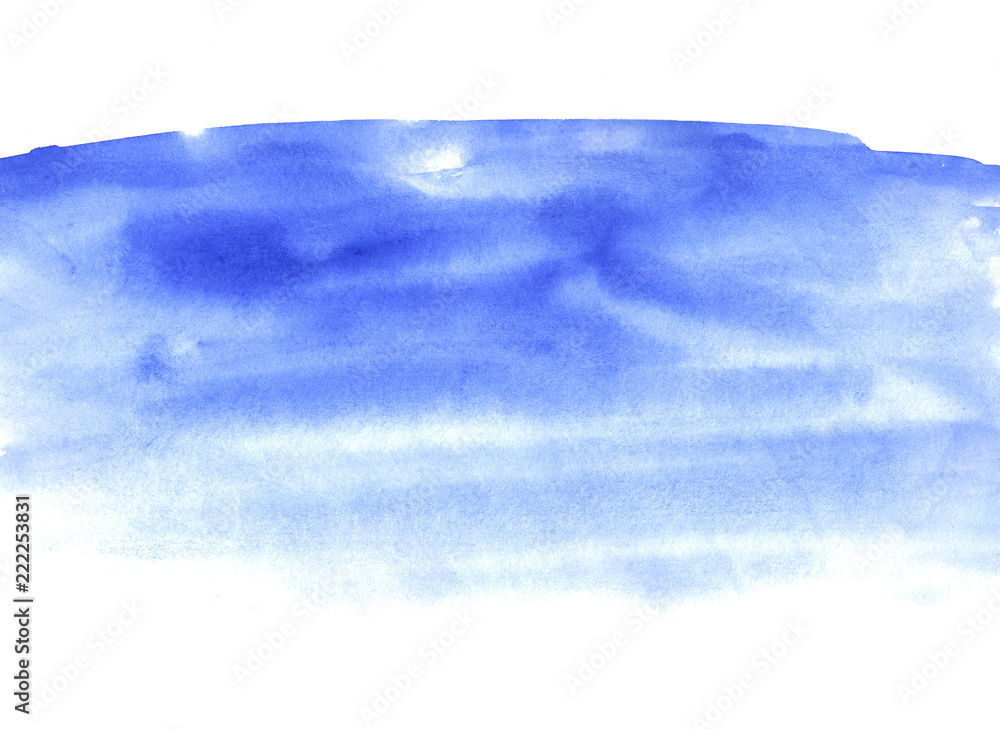 Blue watercolor background, shades of paint