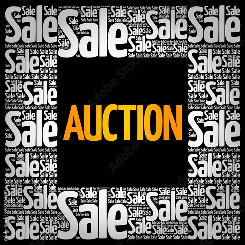AUCTION word cloud collage, business concept background