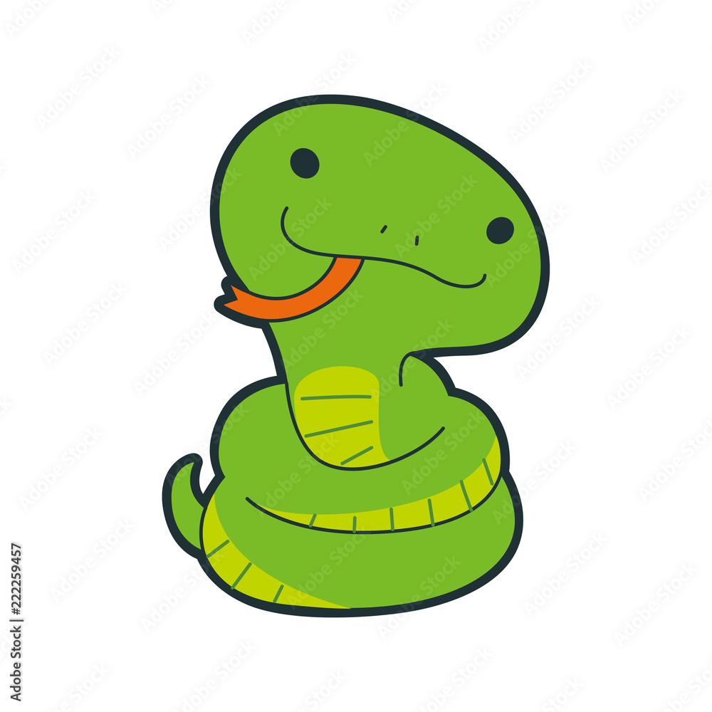 十二支の蛇のキャラクター ベロを出して楽しそうにしてるヘビのイラスト Stock ベクター Adobe Stock