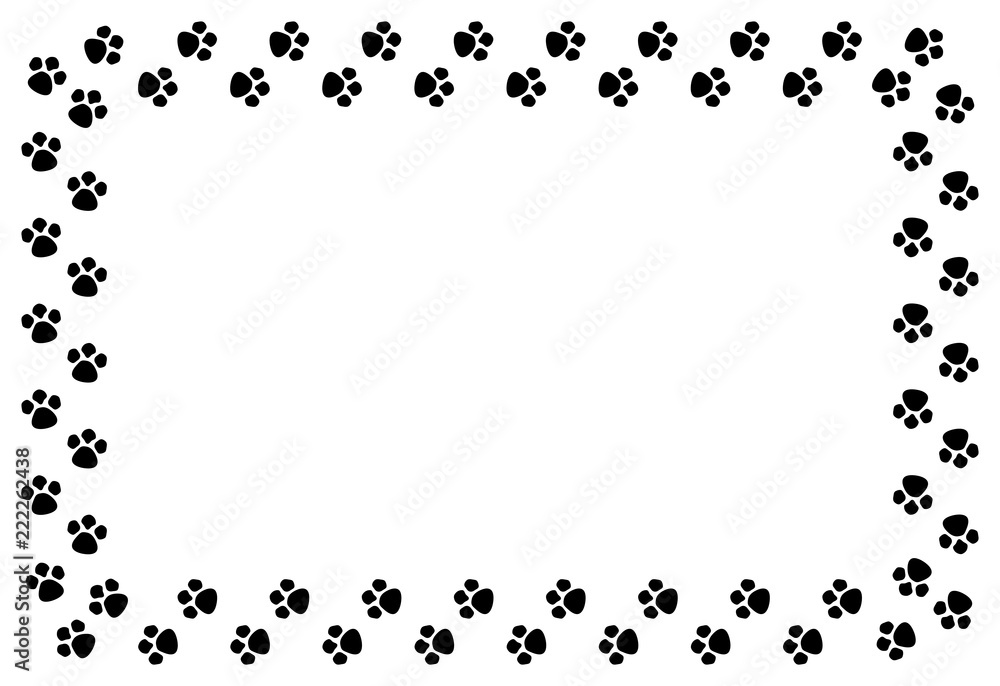 Marco de huellas de perro. Stock Vector | Adobe Stock
