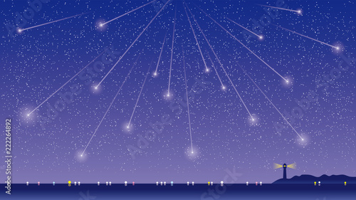 星空と流星